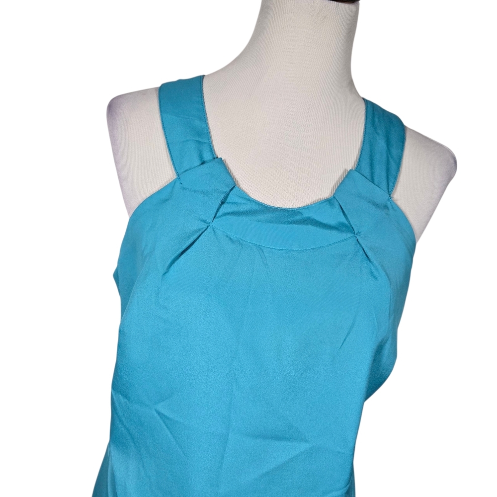 Merona Size 12 Turquoise Sleeveless Halter Shift Dress - Picture 2 of 10